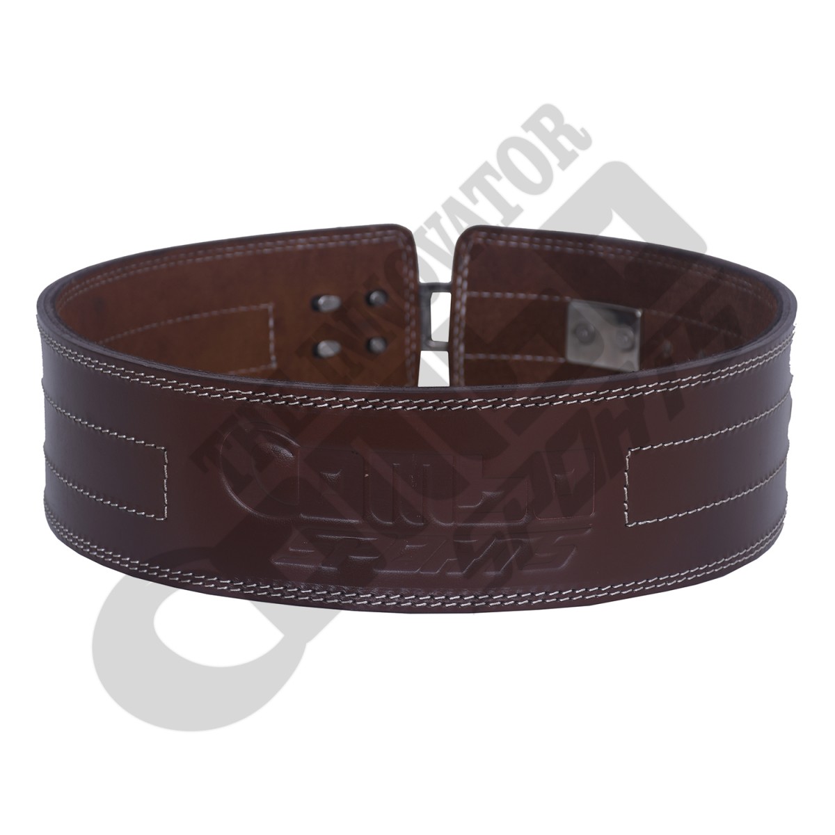 Power Lifting Lever Buckle 100% Genuine full grain Brown Leather Belt , thickness 13MM Gym Training Exercise for Men.
